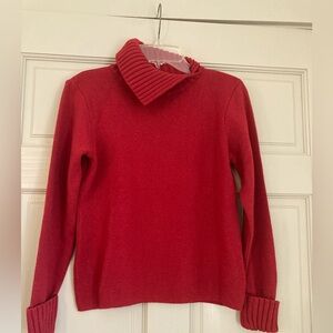 Morgano Wool Blend Turtleneck Sweater Women's Size M Red Made in Italy
